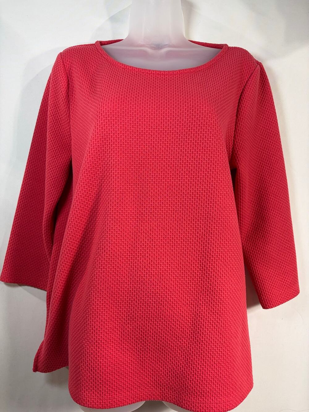 Ann Taylor Factory Waffle Knit Tunic Coral Size Large. GUC